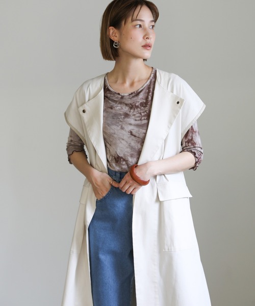 select MOCA(セレクトモカ)の「2021 SS タイダイ柄七分袖メロートップス(Tシャツ/カットソー・レディース・ブラウン/グレー/ライトベージュ・FREE)」の11枚目の写真