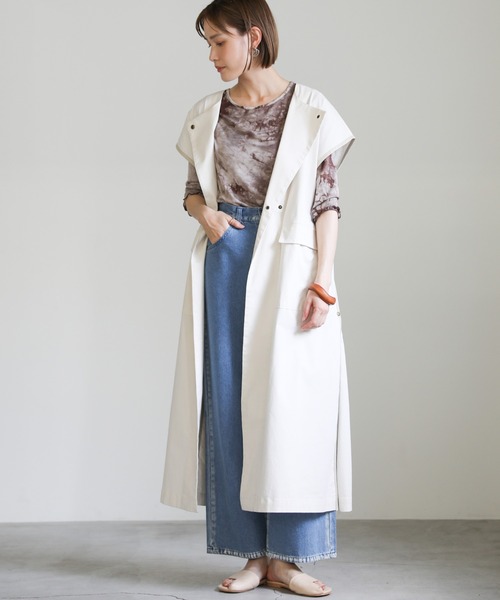 select MOCA(セレクトモカ)の「2021 SS タイダイ柄七分袖メロートップス(Tシャツ/カットソー・レディース・ブラウン/グレー/ライトベージュ・FREE)」の12枚目の写真