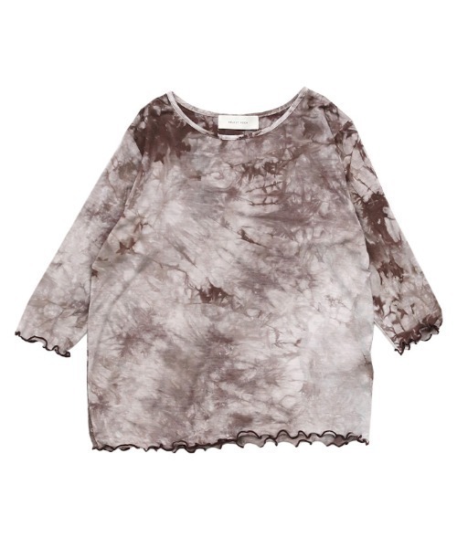 select MOCA(セレクトモカ)の「2021 SS タイダイ柄七分袖メロートップス(Tシャツ/カットソー・レディース・ブラウン/グレー/ライトベージュ・FREE)」の21枚目の写真