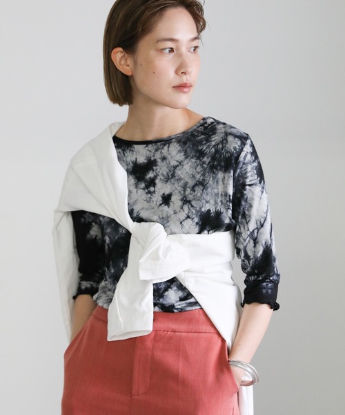 select MOCA(セレクトモカ)の「2021 SS タイダイ柄七分袖メロートップス(Tシャツ/カットソー・レディース・ブラウン/グレー/ライトベージュ・FREE)」の16枚目の写真