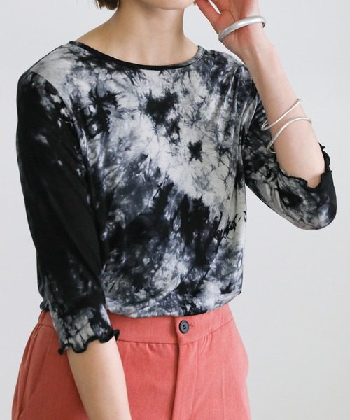 select MOCA(セレクトモカ)の「2021 SS タイダイ柄七分袖メロートップス(Tシャツ/カットソー・レディース・ブラウン/グレー/ライトベージュ・FREE)」の19枚目の写真