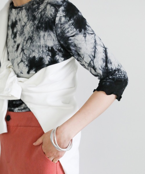 select MOCA(セレクトモカ)の「2021 SS タイダイ柄七分袖メロートップス(Tシャツ/カットソー・レディース・ブラウン/グレー/ライトベージュ・FREE)」の17枚目の写真