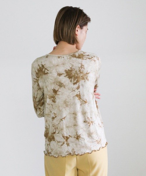 select MOCA(セレクトモカ)の「2021 SS タイダイ柄七分袖メロートップス(Tシャツ/カットソー・レディース・ブラウン/グレー/ライトベージュ・FREE)」の13枚目の写真