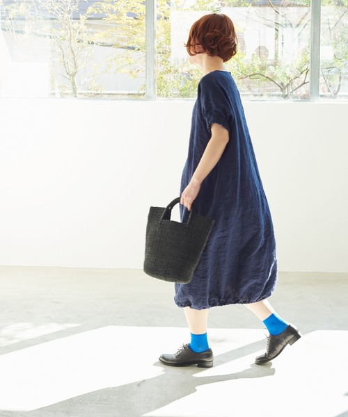 bulle de savonリネンキャッチワッシャー　furifuriワンピース bulle de savonリネンキャッチワッシャー furifuriワンピース