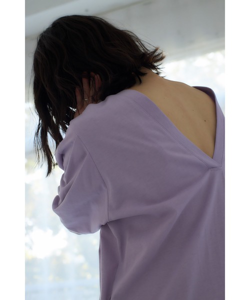 CASA FLINE（カーサフライン）の「タック袖カットソーロングドレス（ワンピース・レディース・ベージュ/パープル/ネイビー/チャコール/ホワイト・FREE）」の10枚目の写真