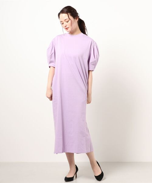 CASA FLINE（カーサフライン）の「タック袖カットソーロングドレス（ワンピース・レディース・ベージュ/パープル/ネイビー/チャコール/ホワイト・FREE）」の17枚目の写真