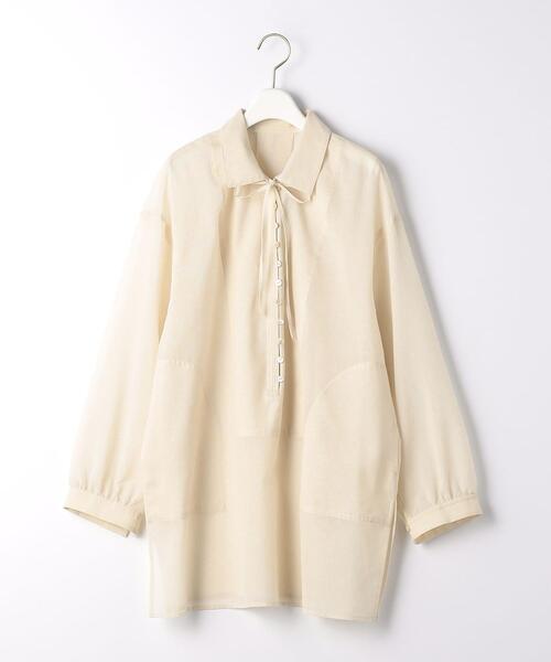 BRACTMENT(ブラクトメント)の「『BRACTMENT(ブラクトメント)』 BM マイクロチェック シアーチュニック(シャツ/ブラウス・レディース・ライトブルー/ダークブラウン/ナチュラル・FREE)」の5枚目の写真