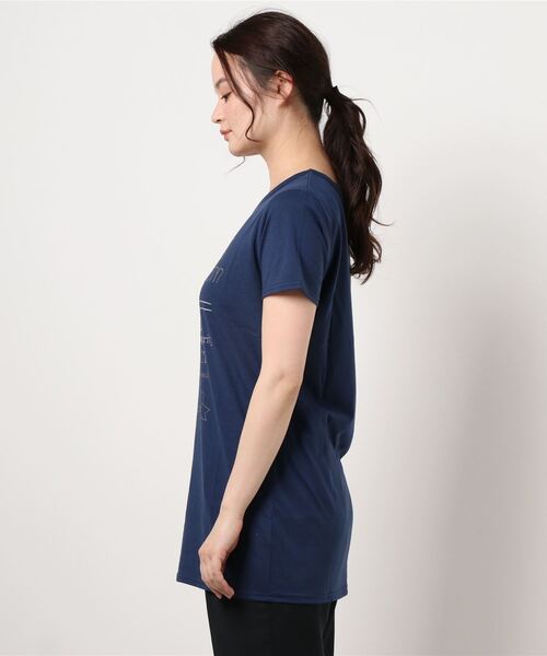 VIBGYOR Women（ヴィブジョー　ウィメン）の「AC　ﾌﾗﾜｰﾛｺﾞT(AB)（Tシャツ/カットソー・レディース・ホワイト/ネイビー/グレー/ピンク・MEDIUM/LARGE）」の5枚目の写真