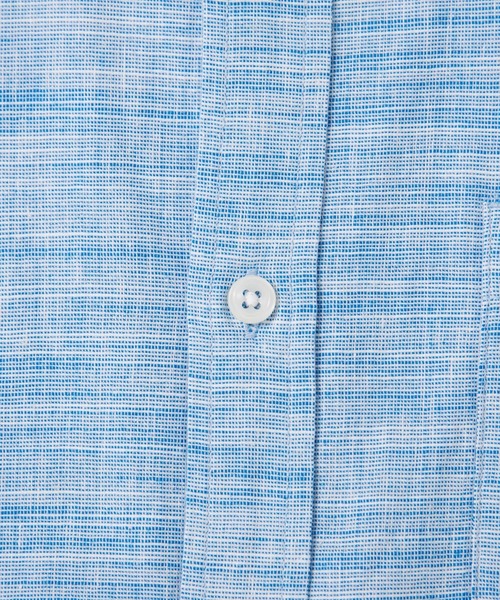 Blue Standard (ブルースタンダード)の「【BLUE STANDARD】しゃり感 涼しい フレンチオーガニックリネンミックス刷毛目半袖シャツ(シャツ/ブラウス・メンズ・ホワイト/グレー/サックスブルー/ブルー・MEDIUM/LARGE/X-LARGE)」の11枚目の写真
