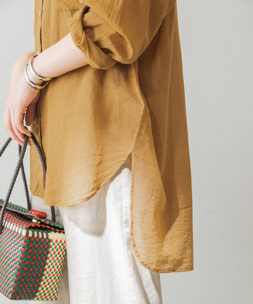 URBAN RESEARCH（アーバンリサーチ）の「コットンボイルオーバーシャツ（シャツ/ブラウス・レディース・オフホワイト/マスタード/チャコールグレー・FREE）」の12枚目の写真