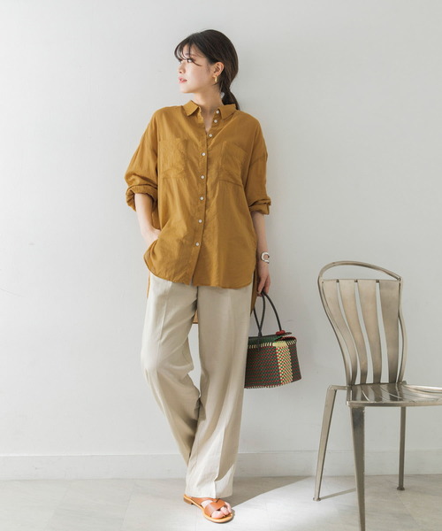 URBAN RESEARCH（アーバンリサーチ）の「コットンボイルオーバーシャツ（シャツ/ブラウス・レディース・オフホワイト/マスタード/チャコールグレー・FREE）」の15枚目の写真