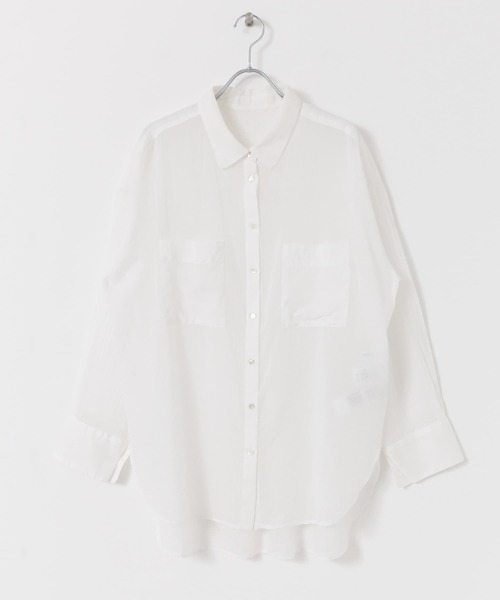 URBAN RESEARCH（アーバンリサーチ）の「コットンボイルオーバーシャツ（シャツ/ブラウス・レディース・オフホワイト/マスタード/チャコールグレー・FREE）」の16枚目の写真