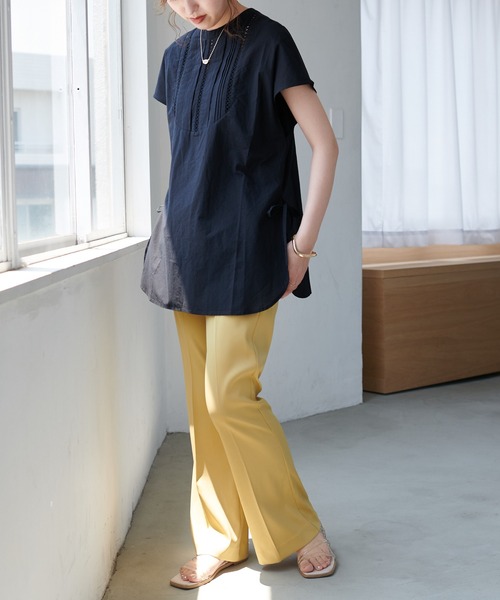 DISCOAT（ディスコート）の「【前後2WAY】ピンタックハシゴレースブラウス（シャツ/ブラウス・レディース・オフホワイト/ブラック/ピンク・FREE）」の19枚目の写真