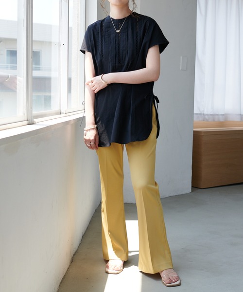 DISCOAT（ディスコート）の「【前後2WAY】ピンタックハシゴレースブラウス（シャツ/ブラウス・レディース・オフホワイト/ブラック/ピンク・FREE）」の18枚目の写真