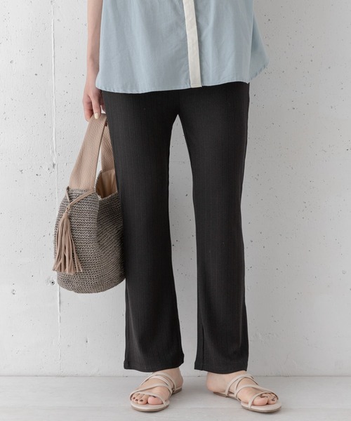 URBAN RESEARCH Sonny Label（アーバンリサーチサニーレーベル）の「ランダムリブセミフレアパンツ（その他パンツ・レディース・ブラック/オフホワイト・FREE）」の7枚目の写真