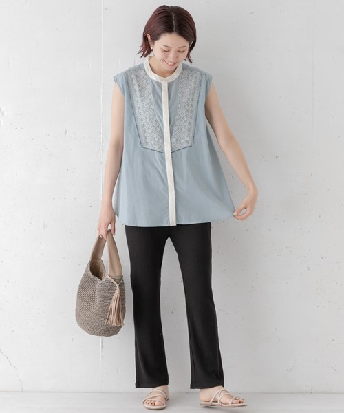 URBAN RESEARCH Sonny Label（アーバンリサーチサニーレーベル）の「ランダムリブセミフレアパンツ（その他パンツ・レディース・ブラック/オフホワイト・FREE）」の5枚目の写真