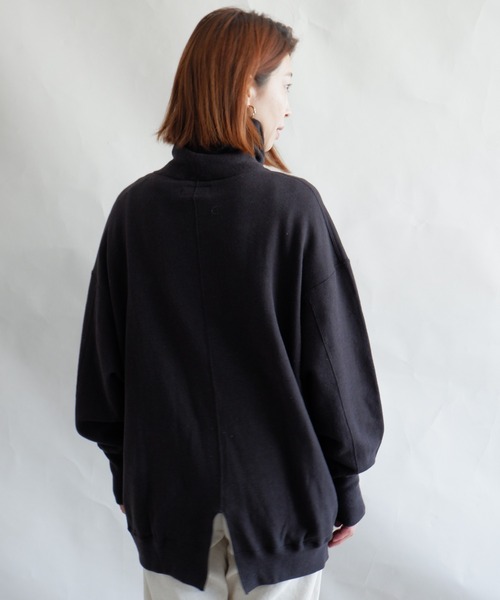 MANASTASH（マナスタッシュ）の「MANASTASH/マナスタッシュ　W's SWEAT BULKY NECK　ウィメンズ　スウェット　バルキーネック　タートルネック（スウェット・レディース・ナチュラル/ブラック/マルチ/テラコッタ・MEDIUM）」の8枚目の写真