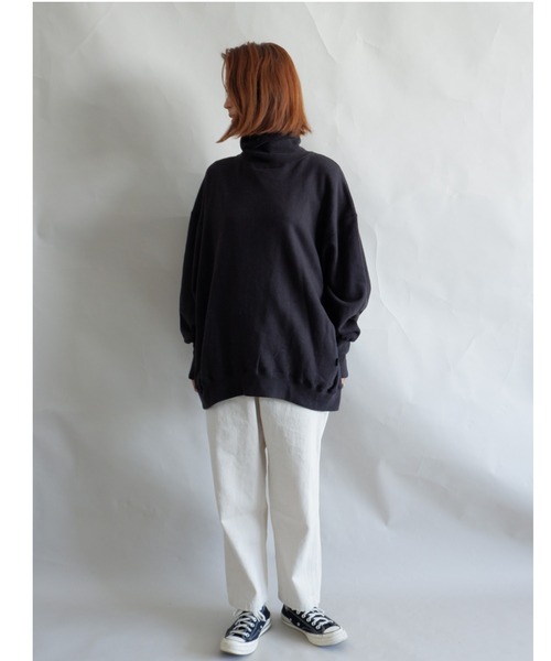 MANASTASH（マナスタッシュ）の「MANASTASH/マナスタッシュ　W's SWEAT BULKY NECK　ウィメンズ　スウェット　バルキーネック　タートルネック（スウェット・レディース・ナチュラル/ブラック/マルチ/テラコッタ・MEDIUM）」の13枚目の写真