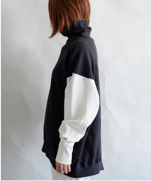 MANASTASH（マナスタッシュ）の「MANASTASH/マナスタッシュ　W's SWEAT BULKY NECK　ウィメンズ　スウェット　バルキーネック　タートルネック（スウェット・レディース・ナチュラル/ブラック/マルチ/テラコッタ・MEDIUM）」の12枚目の写真