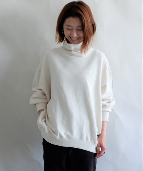 MANASTASH（マナスタッシュ）の「MANASTASH/マナスタッシュ　W's SWEAT BULKY NECK　ウィメンズ　スウェット　バルキーネック　タートルネック（スウェット・レディース・ナチュラル/ブラック/マルチ/テラコッタ・MEDIUM）」の11枚目の写真