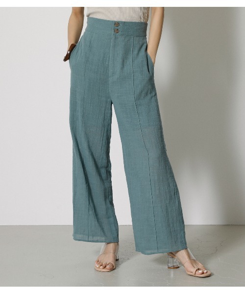 AZUL by moussy（アズールバイマウジー）の「RELAX WIDE PANTS（その他パンツ・レディース・サックスブルー/ブラック/ライトベージュ・SMALL/MEDIUM）」の3枚目の写真