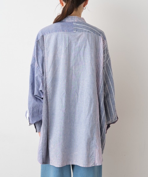 CIAOPANIC TYPY（チャオパニックティピー）の「【etsinta/エシンタ】リネン混ビンテージストライプシャツ（シャツ/ブラウス・レディース・ブルー・ONE SIZE）」の18枚目の写真