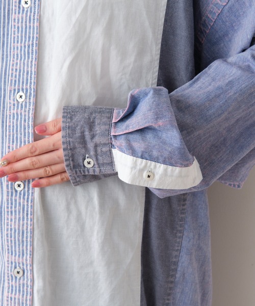 CIAOPANIC TYPY（チャオパニックティピー）の「【etsinta/エシンタ】リネン混ビンテージストライプシャツ（シャツ/ブラウス・レディース・ブルー・ONE SIZE）」の20枚目の写真