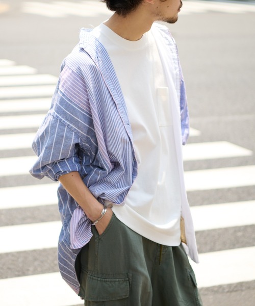 CIAOPANIC TYPY（チャオパニックティピー）の「【etsinta/エシンタ】リネン混ビンテージストライプシャツ（シャツ/ブラウス・レディース・ブルー・ONE SIZE）」の12枚目の写真