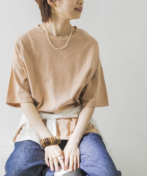 URBAN RESEARCH（アーバンリサーチ）の「USAコットンTシャツ（Tシャツ/カットソー・レディース・オフホワイト/イエロー/オレンジ/ミント・FREE）」の4枚目の写真