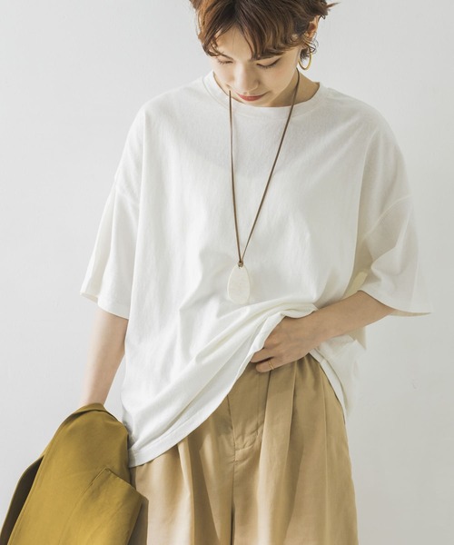 URBAN RESEARCH（アーバンリサーチ）の「USAコットンTシャツ（Tシャツ/カットソー・レディース・オフホワイト/イエロー/オレンジ/ミント・FREE）」の13枚目の写真