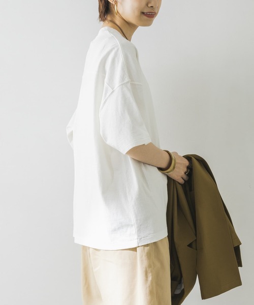 URBAN RESEARCH（アーバンリサーチ）の「USAコットンTシャツ（Tシャツ/カットソー・レディース・オフホワイト/イエロー/オレンジ/ミント・FREE）」の6枚目の写真