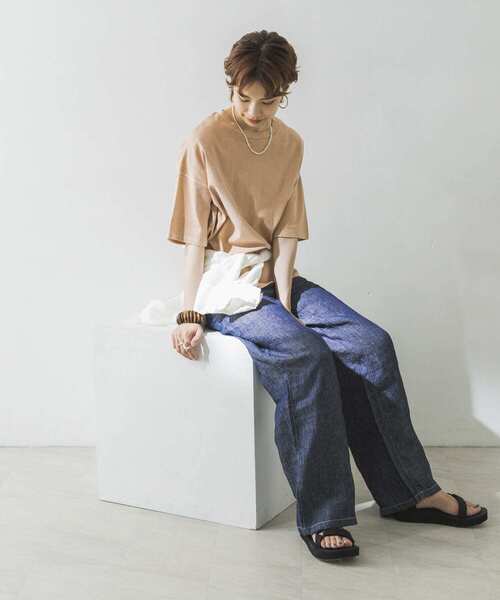 URBAN RESEARCH（アーバンリサーチ）の「USAコットンTシャツ（Tシャツ/カットソー・レディース・オフホワイト/イエロー/オレンジ/ミント・FREE）」の20枚目の写真