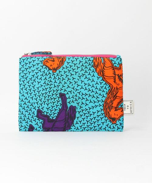 THE STATION STORE（ザ ステーション ストア）の「＜RICHE＞AFRICAN プリント ポーチ（ポーチ・レディース・ライトグレー/イエロー/ターコイズブルー・FREE）」の2枚目の写真