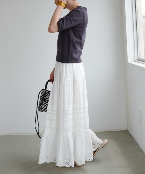 DISCOAT(ディスコート)の「USコットンショートTシャツ(Tシャツ/カットソー・レディース・チャコールグレー/ベージュ/オフホワイト/グリーン・FREE)」の11枚目の写真