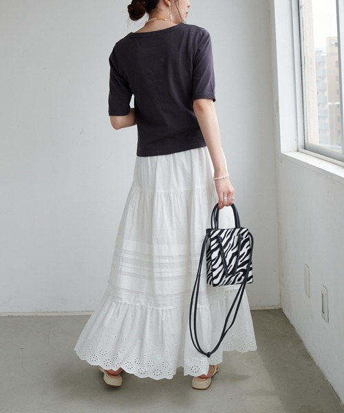 DISCOAT(ディスコート)の「USコットンショートTシャツ(Tシャツ/カットソー・レディース・チャコールグレー/ベージュ/オフホワイト/グリーン・FREE)」の12枚目の写真