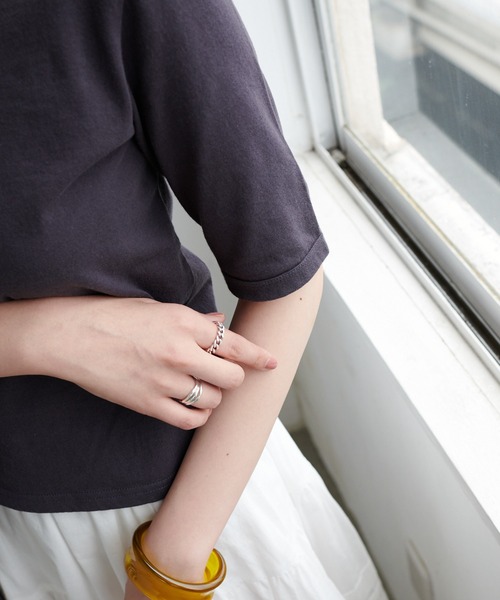 DISCOAT(ディスコート)の「USコットンショートTシャツ(Tシャツ/カットソー・レディース・チャコールグレー/ベージュ/オフホワイト/グリーン・FREE)」の16枚目の写真