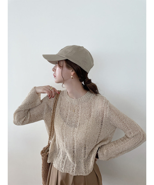 ISOOK(アイスー)の「Cafe color knit / カフェカラーニット(meg select)(ニット/セーター・レディース・ブラウン/ベージュ/モカ・FREE)」の4枚目の写真