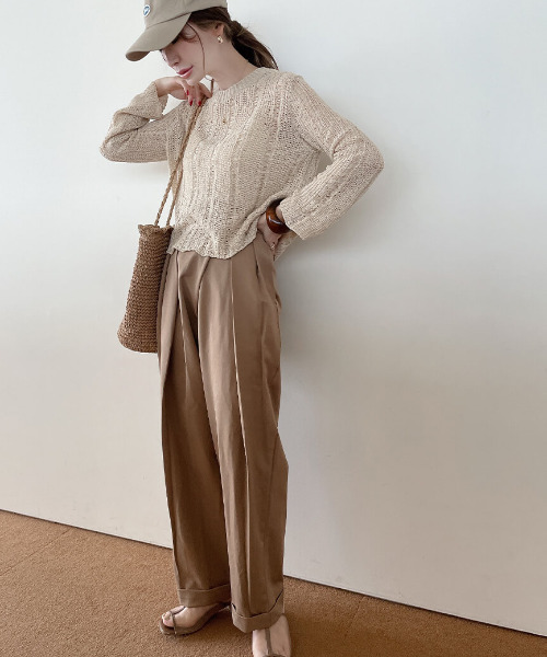 ISOOK(アイスー)の「Cafe color knit / カフェカラーニット(meg select)(ニット/セーター・レディース・ブラウン/ベージュ/モカ・FREE)」の6枚目の写真