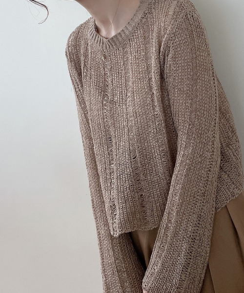 ISOOK(アイスー)の「Cafe color knit / カフェカラーニット(meg select)(ニット/セーター・レディース・ブラウン/ベージュ/モカ・FREE)」の7枚目の写真