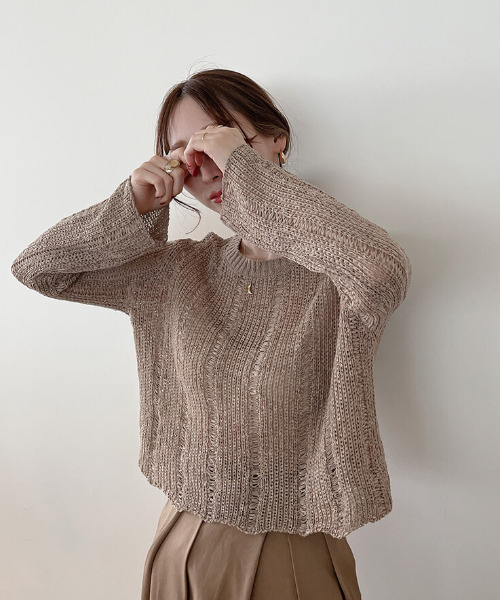 ISOOK(アイスー)の「Cafe color knit / カフェカラーニット(meg select)(ニット/セーター・レディース・ブラウン/ベージュ/モカ・FREE)」の9枚目の写真