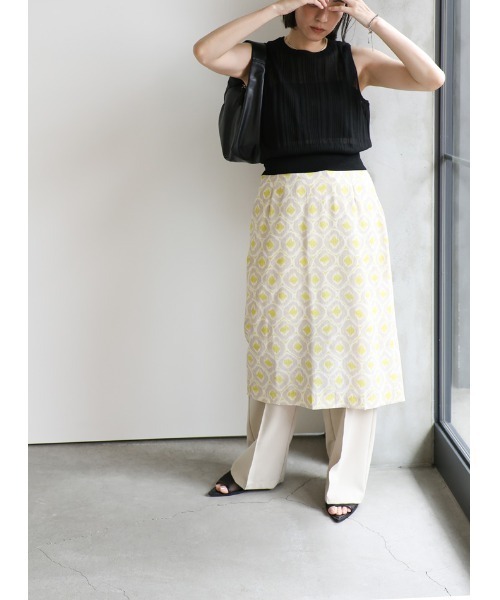 select MOCA（セレクトモカ）の「コモン柄タイトスカート（スカート・レディース・イエロー/ブルー・SMALL/MEDIUM）」の11枚目の写真