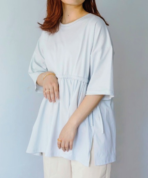nemne store(ネンネストア)の「お月様とサイドリボンチュニック(チュニック・レディース・オフホワイト/ミント/ブルー・フリー)」の2枚目の写真