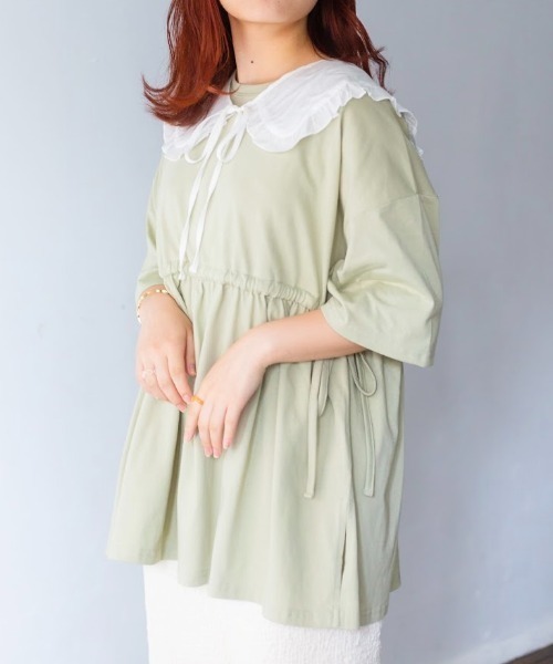nemne store(ネンネストア)の「お月様とサイドリボンチュニック(チュニック・レディース・オフホワイト/ミント/ブルー・フリー)」の5枚目の写真