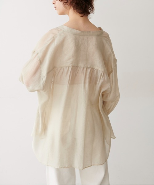 FREE'S MART（フリーズマート）の「◆シースルーバンドカラーシャツ（シャツ/ブラウス・レディース・ホワイト/ベージュ/グリーン・FREE）」の22枚目の写真