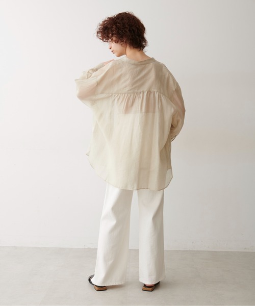 FREE'S MART（フリーズマート）の「◆シースルーバンドカラーシャツ（シャツ/ブラウス・レディース・ホワイト/ベージュ/グリーン・FREE）」の19枚目の写真