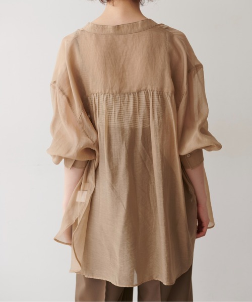 FREE'S MART（フリーズマート）の「◆シースルーバンドカラーシャツ（シャツ/ブラウス・レディース・ホワイト/ベージュ/グリーン・FREE）」の15枚目の写真