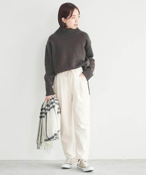 green label relaxing（グリーンレーベルリラクシング）の「【WEB限定】［XS/H148-155㎝］SERENITY セレニティ ハイネック プルオーバー ニット（ニット/セーター・レディース・ダークグレー/ベージュ/ピンク/ブラック/ターコイズブルー・XS）」の18枚目の写真