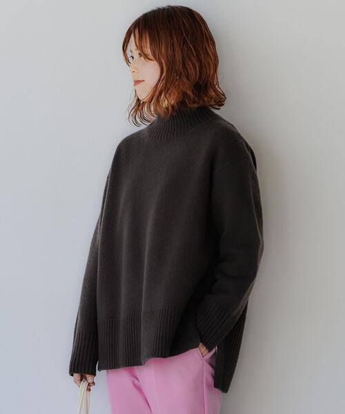 green label relaxing（グリーンレーベルリラクシング）の「【WEB限定】［XS/H148-155㎝］SERENITY セレニティ ハイネック プルオーバー ニット（ニット/セーター・レディース・ダークグレー/ベージュ/ピンク/ブラック/ターコイズブルー・XS）」の19枚目の写真