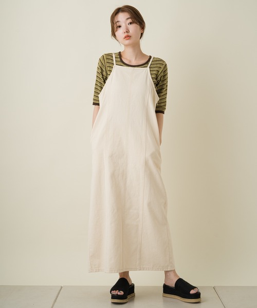 Kastane（カスタネ）の「ループヤーンマルチボーダー5分袖カーディガン（カーディガン/ボレロ・レディース・ベージュ/ブラウン/イエロー系その他/アイボリー・FREE）」の7枚目の写真