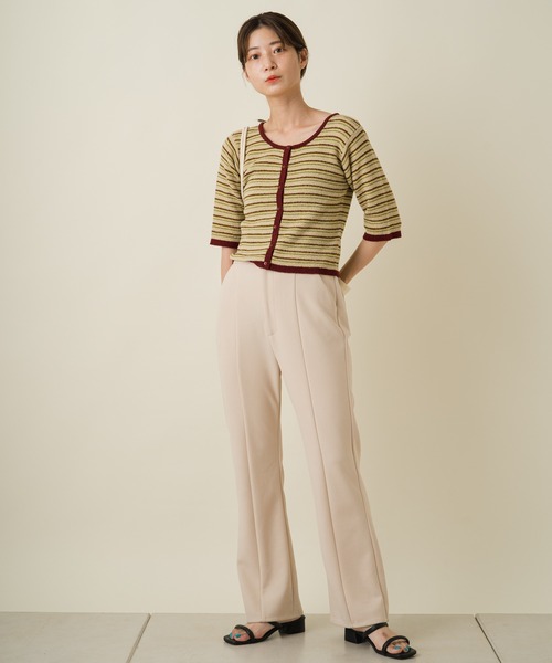 Kastane（カスタネ）の「ループヤーンマルチボーダー5分袖カーディガン（カーディガン/ボレロ・レディース・ベージュ/ブラウン/イエロー系その他/アイボリー・FREE）」の14枚目の写真